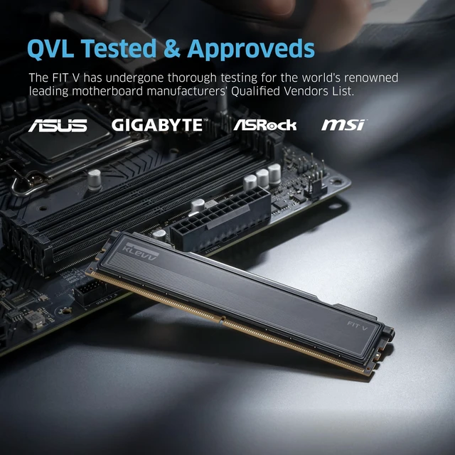 Alt view image 5 of 5 - KLEVV FIT V DDR5 16GB (2x8GB) 6000MHz CL30 SK Hynix A-Die 1.35V Gaming Desktop Ram Memory XMP 3.0 / AMD Expo Ready - Black (KD58GU880-60A300L)