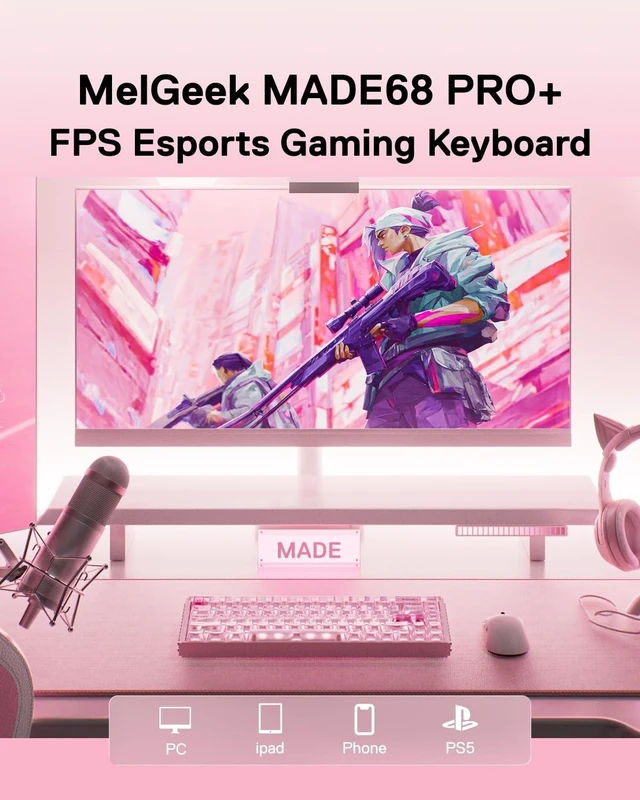 Alt view image 3 of 5 - MelGeek MADE68 Pro+ Wired Hall Effect Magnetic Gaming Keyboard ^^ 65% Layout