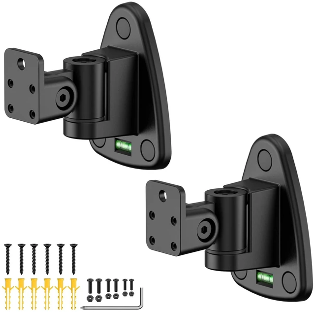 Main image of Universal Speaker Wall Mount for Speakers, Vertical 120, Horizontal 180Adjustment, Holds up to 30lbs, Compatible with Samsung, LG, Bose, JBL, KEF, Klipsch, Sony, Vizio & Others (2 Packs Blac