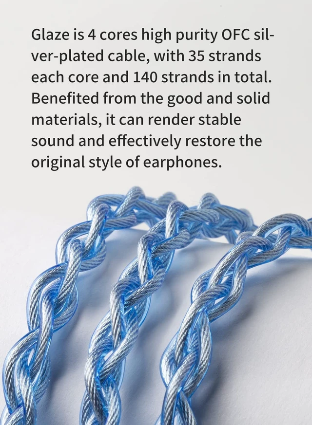 Alt view image 3 of 5 - keephifi Earphone Cable, KBEARGlaze 4Core Silver-Plated OFC Audio Upgraded Cable for ZS10, ZS10 PRO, ZST, ZST-X (2.5, 2PIN)