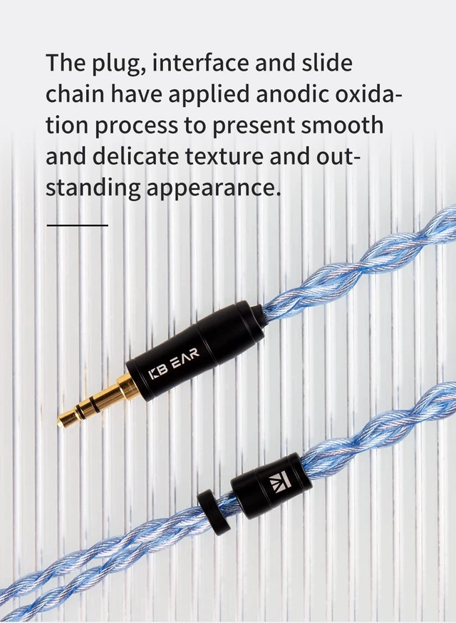 Alt view image 4 of 5 - keephifi Earphone Cable, KBEARGlaze 4Core Silver-Plated OFC Audio Upgraded Cable for ZS10, ZS10 PRO, ZST, ZST-X (2.5, 2PIN)