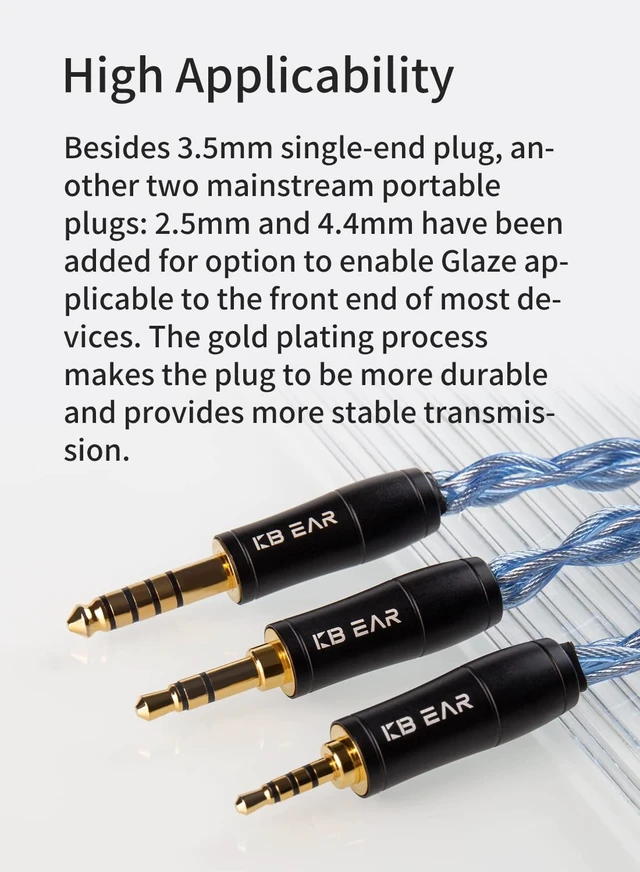 Alt view image 5 of 5 - keephifi Earphone Cable, KBEARGlaze 4Core Silver-Plated OFC Audio Upgraded Cable for ZS10, ZS10 PRO, ZST, ZST-X (2.5, 2PIN)