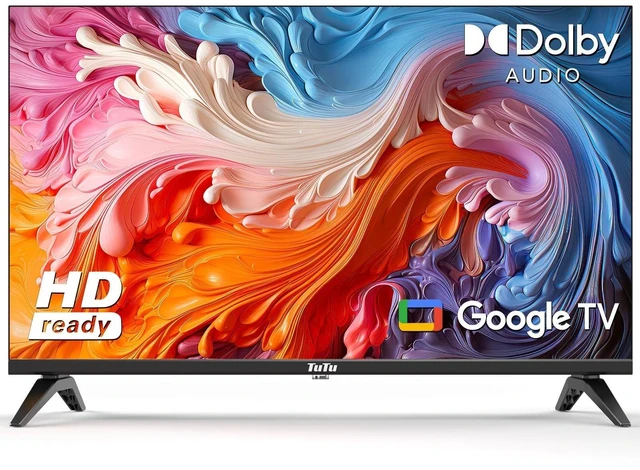 Main image of TuTu 32 Inch 720P HD Smart GoogleTV, Full HD Slim Design LED Smart TV or Monitor with HDMI, Dolby Audio, Voice Remote, Stream Live(2024 Model)