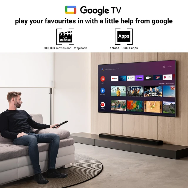 Alt view image 3 of 5 - TuTu 32 Inch 720P HD Smart GoogleTV, Full HD Slim Design LED Smart TV or Monitor with HDMI, Dolby Audio, Voice Remote, Stream Live(2024 Model)