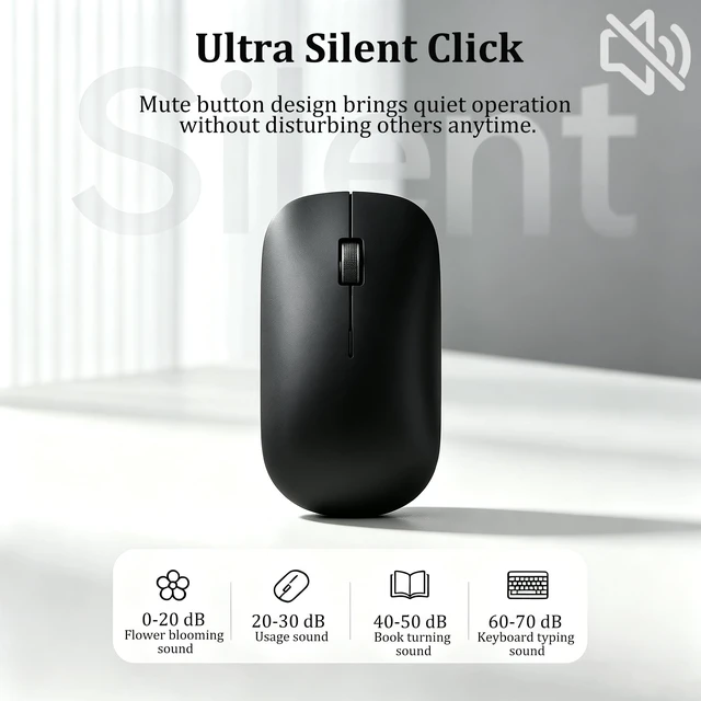 Alt view image 3 of 5 - Wireless Bluetooth Mouse, 4 Modes Bluetooth 3.0/5.0 & 2.4G USB-A/Type-C Receiver, Ultra-Thin Silent Ergonomic Cordless Mouse for MacBook Windows PC Laptop Smartphone Tablet, Office Travel Home