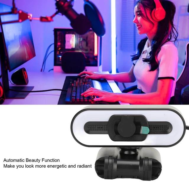 Alt view image 2 of 5 - XUMIUZIY 4K Webcam for PC, USB PC Camera with Built in Microphone, Super Bright Fill Light, Auto Beauty, 4K 30FPS Computer Web Camera for Streaming