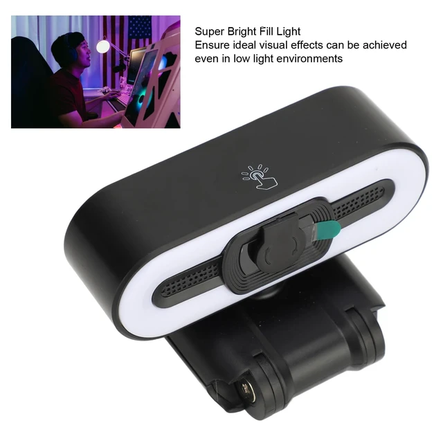 Alt view image 3 of 5 - XUMIUZIY 4K Webcam for PC, USB PC Camera with Built in Microphone, Super Bright Fill Light, Auto Beauty, 4K 30FPS Computer Web Camera for Streaming