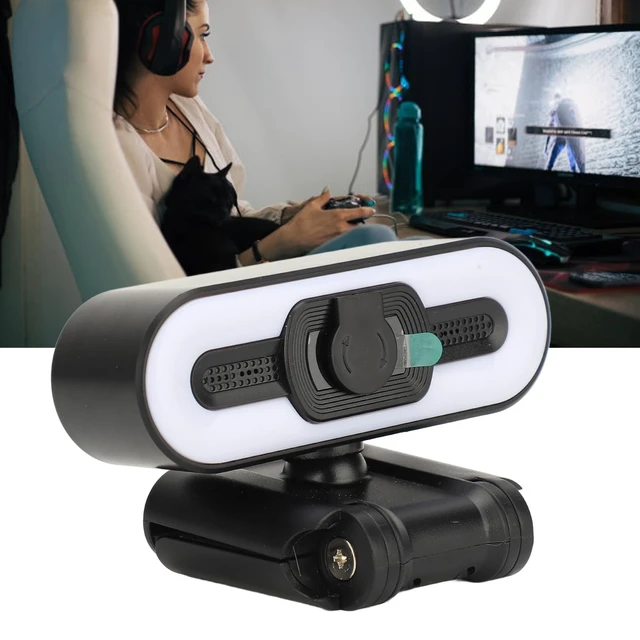 Alt view image 4 of 5 - XUMIUZIY 4K Webcam for PC, USB PC Camera with Built in Microphone, Super Bright Fill Light, Auto Beauty, 4K 30FPS Computer Web Camera for Streaming