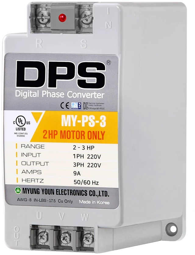 Main image of DPS Digital Phase Converter 3HP My-PS-3, Single to 3 Phase, 9A 200-240V