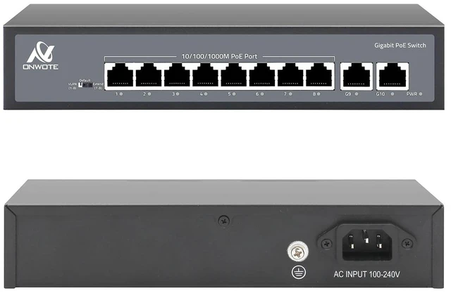Main image of ONWOTE 8 Ports Gigabit PoE Switch 93W, 10/100/1000Mbps Self-Adaptive