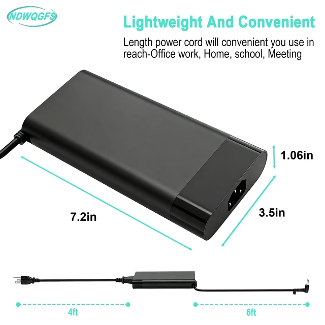 Alt view image 4 of 5 - NDWQGFS 280W Charger for HP Omen ZBook Fury ZBook Studio Gaming Laptop