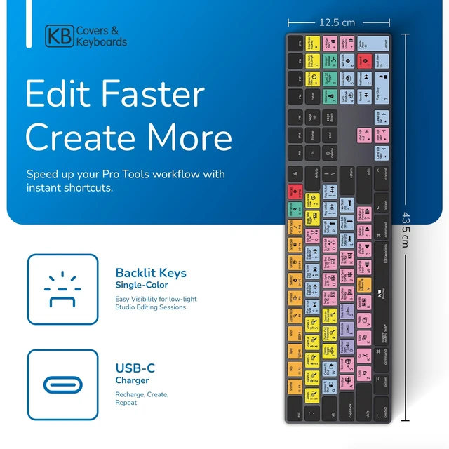 Alt view image 2 of 5 - KB Covers Genuine Apple Magic Keyboard with Pro Tools Shortcuts