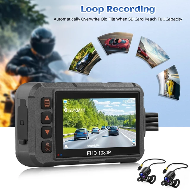 Alt view image 3 of 5 - Motorcycle Dash Cam Dual HD Camera Front and Rear View 3" IPS Screen 1080P