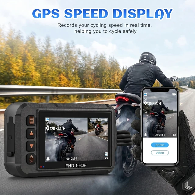 Alt view image 5 of 5 - Motorcycle Dash Cam Dual HD Camera Front and Rear View 3" IPS Screen 1080P