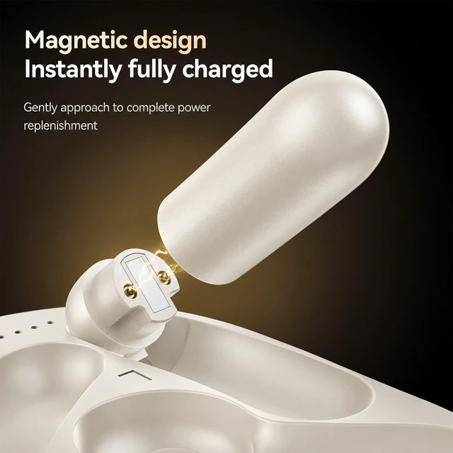 Alt view image 4 of 5 - ROEL-PLAY Open Ear Bluetooth Headphones, Magnetic Swap Battery, 60H Beige