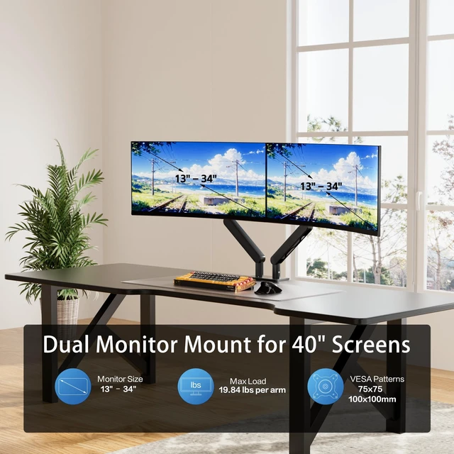 Alt view image 2 of 5 - AOC AM420PLUS Premium Aluminum Dual Monitor Arm