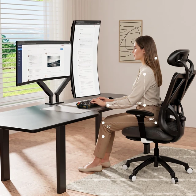 Alt view image 4 of 5 - AOC AM420PLUS Premium Aluminum Dual Monitor Arm
