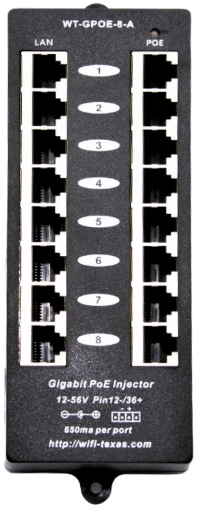 Main image of PoE Texas 8-Port Gigabit PoE Injector with 48V 120W Supply