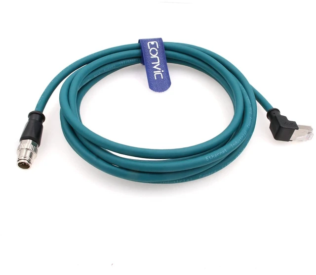 Alt view image 3 of 5 - Eonvic Ethernet Shielded Cable M12 X-Type 8 Position to RJ45 Waterproof Industrial Network High Flex Cable for Cognex