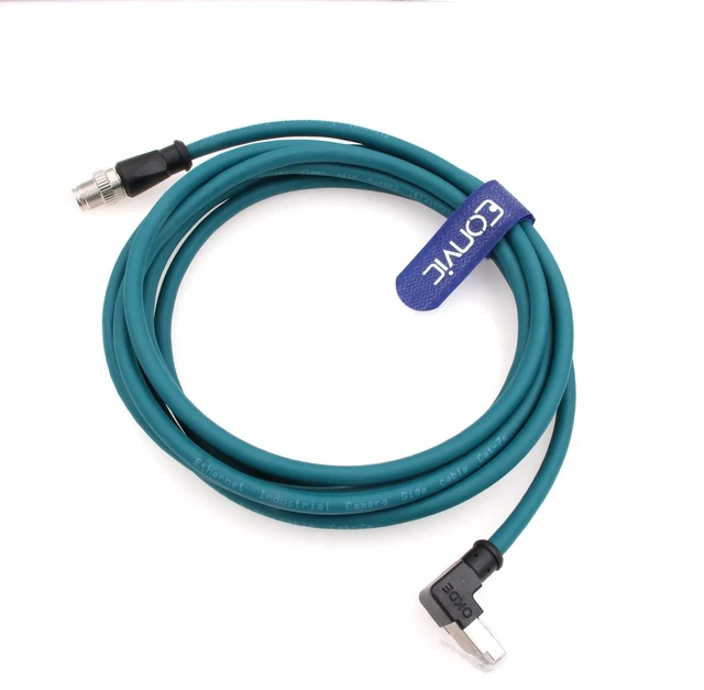 Alt view image 4 of 5 - Eonvic Ethernet Shielded Cable M12 X-Type 8 Position to RJ45 Waterproof Industrial Network High Flex Cable for Cognex