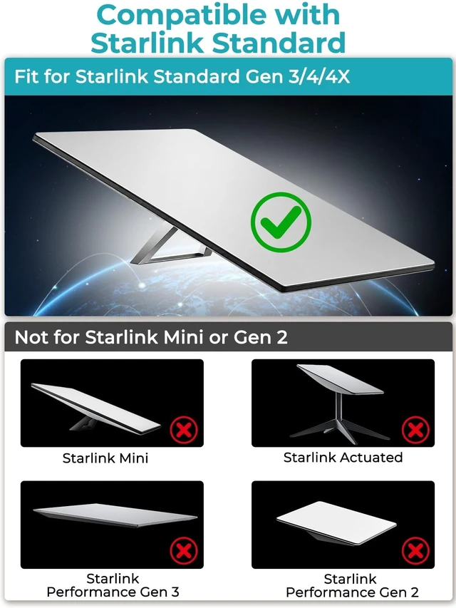 Alt view image 2 of 5 - Haturi Starlink Pole Mount for Standard 4 4X Gen 3, Adjustable 18 Inch