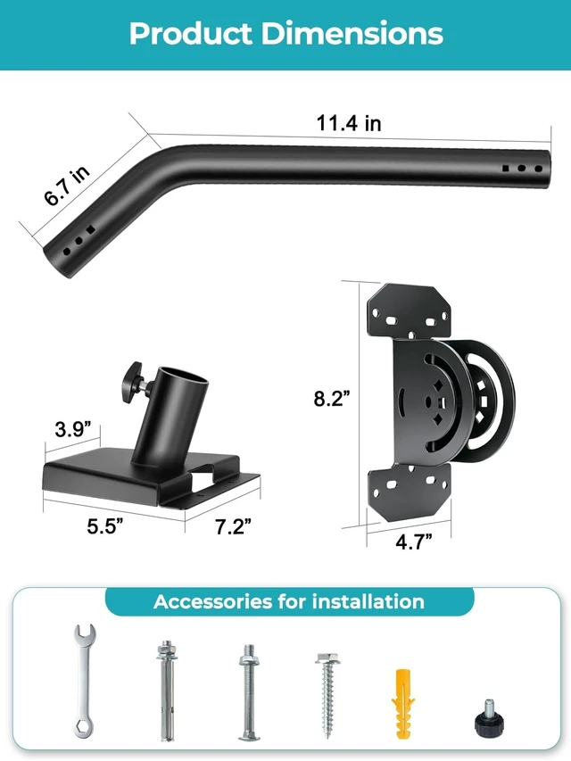 Alt view image 4 of 5 - Haturi Starlink Pole Mount for Standard 4 4X Gen 3, Adjustable 18 Inch