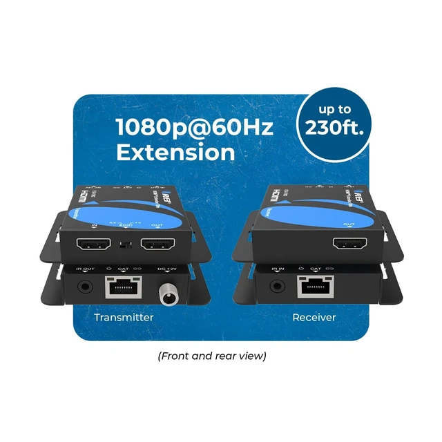 Alt view image 3 of 5 - OREI 4K HDMI Over Ethernet Extender Over CAT5/CAT6/CAT7, with IR Upto 164 Feet - Loop Out - (EX-170C) - (20 Pack)