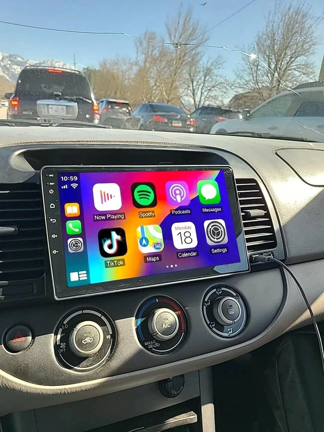Main image of Alikali 9in 2-Din 4+64G Car Stereo for Toyota Camry 2000-2006,w/WiFi/Bluetooth/GPS Navigation/FM/Music/SWC/IPS Touchscreen Radio Player with Carplay Android Auto +Free Backup Camera, for Base Trim