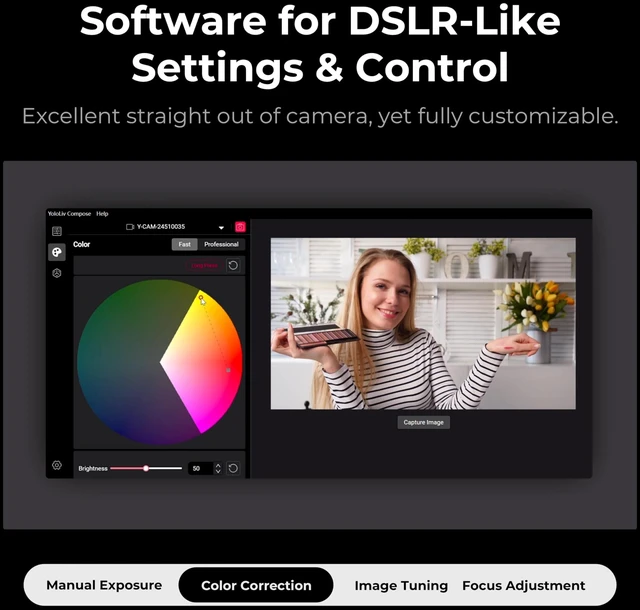 Alt view image 5 of 5 - YOLOLIV YoloCam S3 Bluetooth, 4K Streaming Webcam with 1/1.3'' Sensor