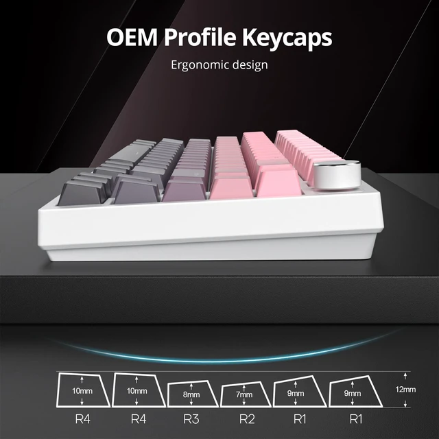 Alt view image 3 of 5 - Owpkeenthy OEM Profile Double Shot PBT Keycaps 135 Keys, Shine Through Gradient Design, Backlit Custom Key Cap Set for MX Switch Mechanical Gaming Keyboard (OEM Dousha)