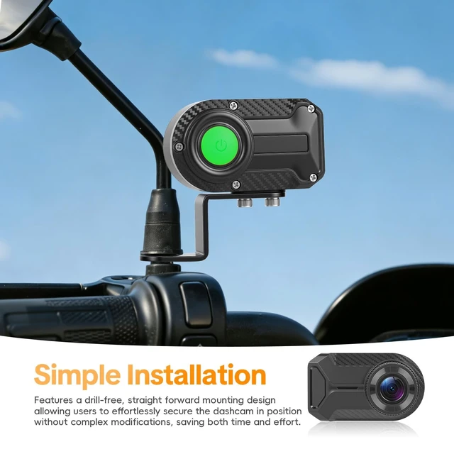 Alt view image 2 of 5 - Motorcycle Dash Cam, Motorcycle Camera Front Moto Video Driving Recorder Dashcam with 1080P Loop Recording Waterproof