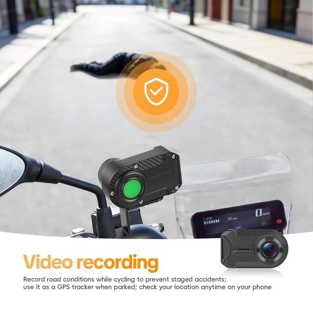 Alt view image 3 of 5 - Motorcycle Dash Cam, Motorcycle Camera Front Moto Video Driving Recorder Dashcam with 1080P Loop Recording Waterproof