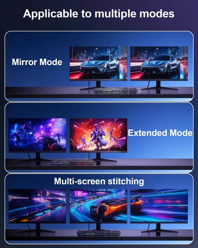 Alt view image 5 of 5 - 4K Bidirectional HDMI to Displayport Cable 5Ft (4K@60Hz/2K@120Hz) Male to Male Adapter Bidirectiona Display Port to HDMI Braided Cord, DP to HDMI Compatible with PC,Laptop,AMD,NVIDIA,PS5,Xbox