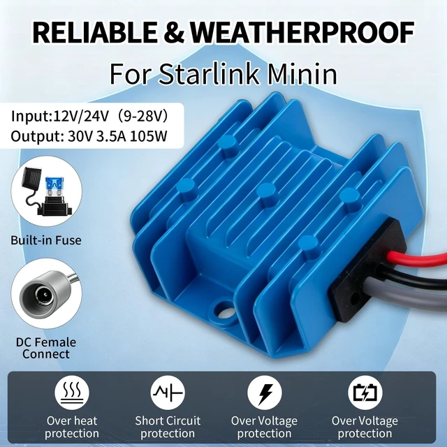 Alt view image 2 of 5 - Guhiwk Starlink Mini 12V Adapter, Starlink Mini DC Step Up Converter