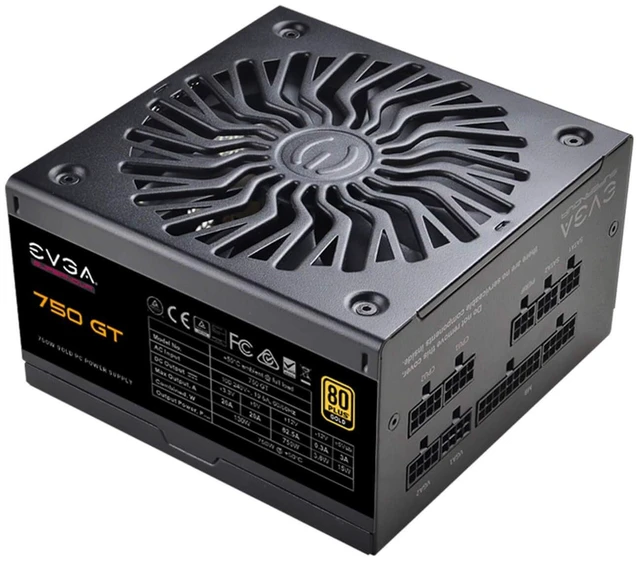 Alt view image 4 of 5 - EVGA 750 GT, 80 Plus Gold 750W, Fully Modular, Auto Eco Mode with FDB Fan, 100% Japanese Capacitors, 7 Year Warranty, Includes Power ON Self Tester, Compact 150mm Size, Power Supply 220-GT-0750-Y1