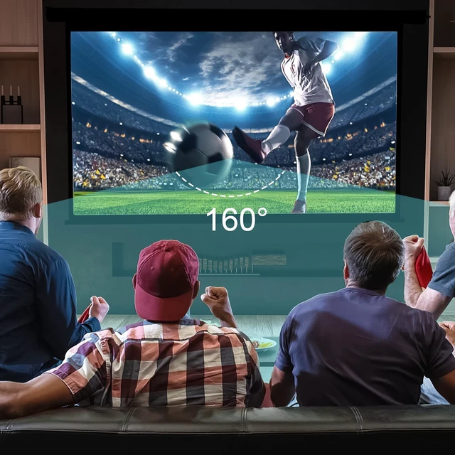 Alt view image 5 of 5 - YODOLLA 150" Projector Screen Motorized 16:9 for Home Theater Outdoor Black