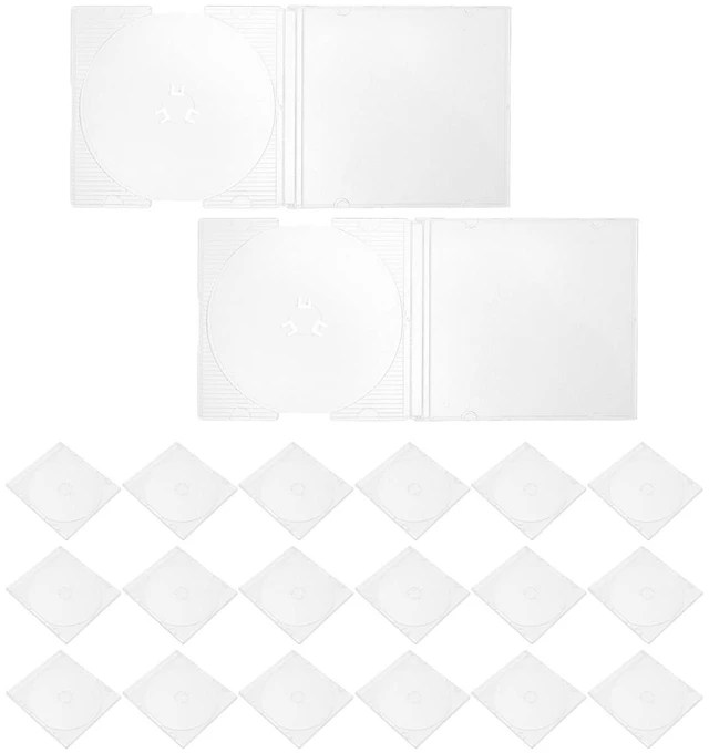 Main image of OSOLADY 20pcs 8cm CD Jewel Case: Clear Plastic Mini CD Storage Box - Slim Protective Holder for 3-Inch Audio Discs Data Mini DVD Storage