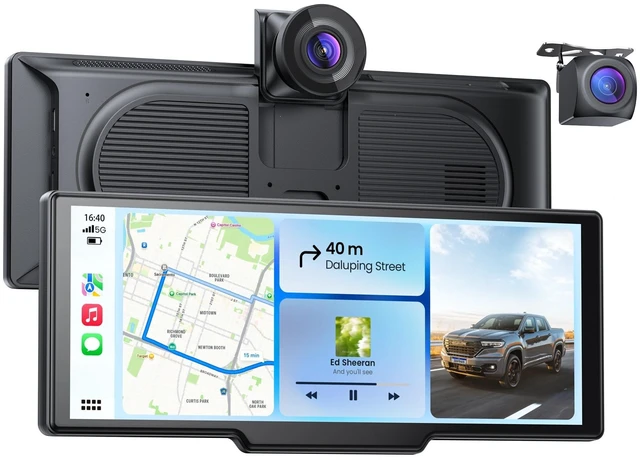 Main image of 9.26" CarPlay Screen for Apple Car Play Android Auto with 4K Dual Dash Cam