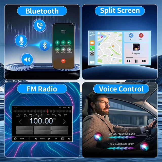 Alt view image 5 of 5 - 4+64G 9.7" Touch Screen 2 Din Car Radio Stereo for Honda Pilot 2003-2008