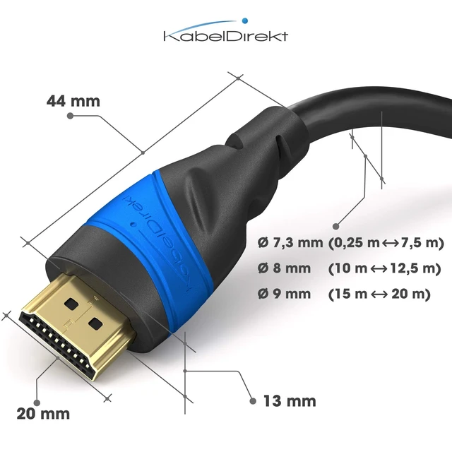 Alt view image 5 of 5 - KabelDirekt 4K HDMI Cable 75ft German Flexcore Technology