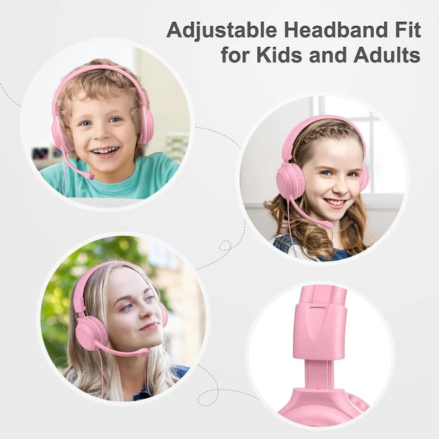 Alt view image 5 of 5 - SIMOLIO-Kids-Headphones-School with-USB-C to 3.5mm Dongle, Boom-Microphone