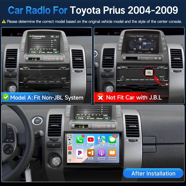 Alt view image 2 of 5 - 9-inch Linux Car Radio Stereo for Toyota Prius 2004-2009 (Non-JBL Version)
