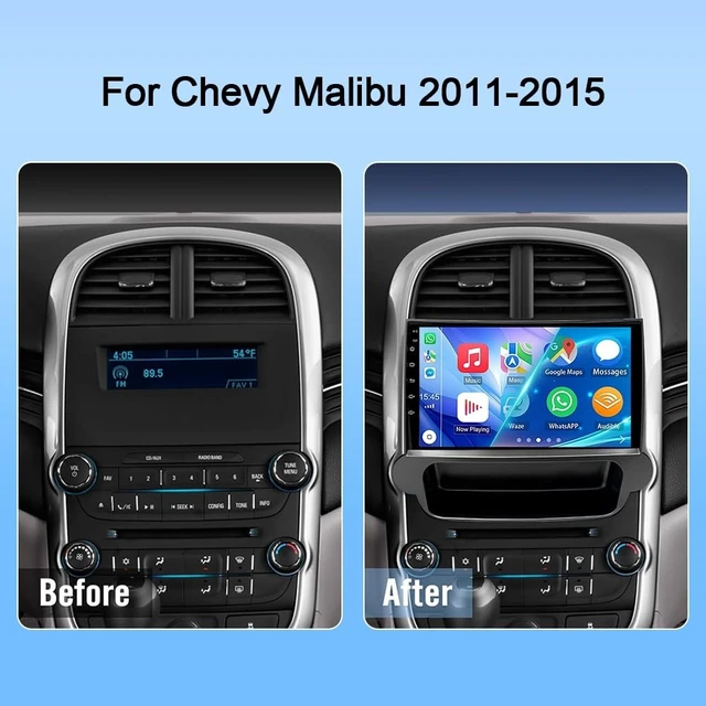 Alt view image 2 of 5 - 2+64G Double Din Car Radio for Chevy Malibu 2011-2015 with Wireless CarPlay and Android Auto, 9 Inch Touchscreen Android 15 Car Stereo Head Unit with Bluetooth GPS WiFi FM SWC Backup Camera