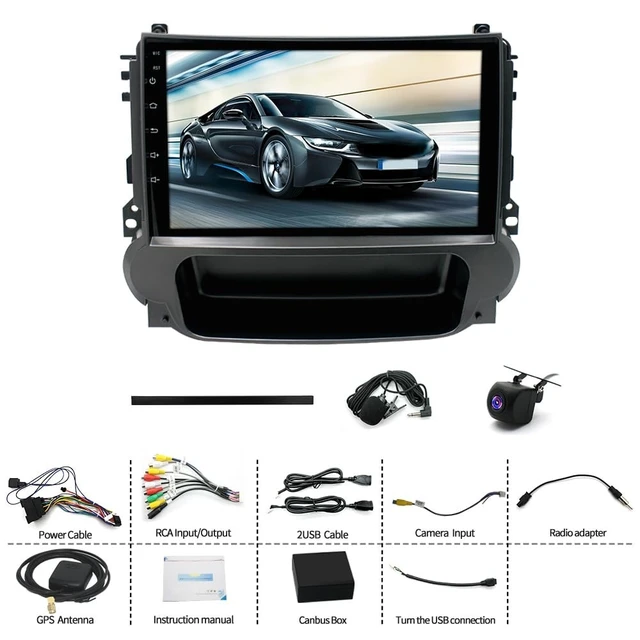 Alt view image 3 of 5 - 2+64G Double Din Car Radio for Chevy Malibu 2011-2015 with Wireless CarPlay and Android Auto, 9 Inch Touchscreen Android 15 Car Stereo Head Unit with Bluetooth GPS WiFi FM SWC Backup Camera