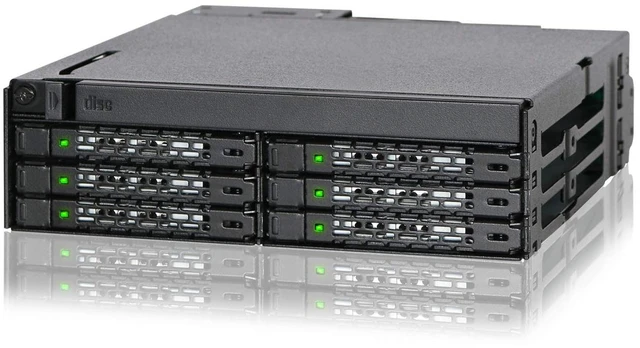 Main image of ICY DOCK 6 Bay 2.5 SAS/SATA SSD/HDD & Ultra Slim Optical Disk Drive CD DVD ROM Backplane Enclosure for External 5.25" Bay ^^ ToughArmor MB606SPO-B