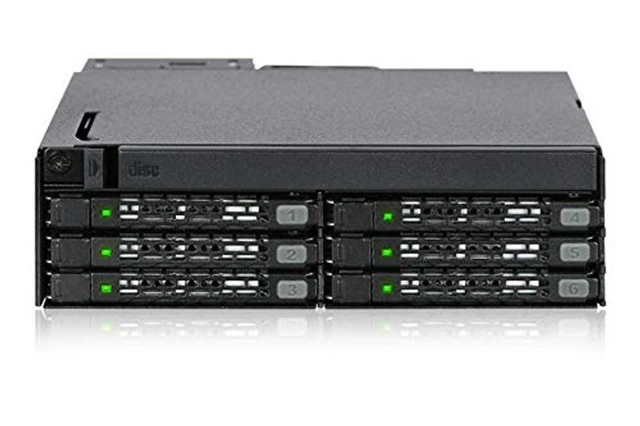 Alt view image 2 of 5 - ICY DOCK 6 Bay 2.5 SAS/SATA SSD/HDD & Ultra Slim Optical Disk Drive CD DVD ROM Backplane Enclosure for External 5.25" Bay ^^ ToughArmor MB606SPO-B