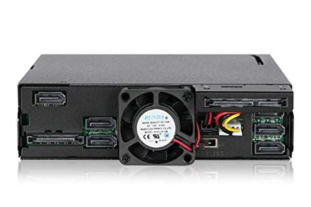 Alt view image 4 of 5 - ICY DOCK 6 Bay 2.5 SAS/SATA SSD/HDD & Ultra Slim Optical Disk Drive CD DVD ROM Backplane Enclosure for External 5.25" Bay ^^ ToughArmor MB606SPO-B