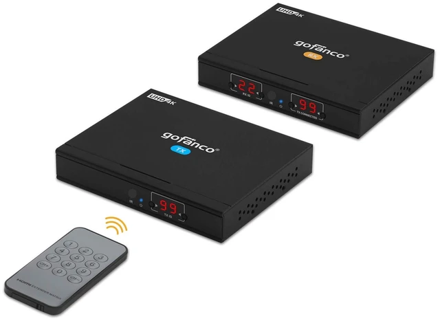 Main image of gofanco 4K HDMI Extender Over IP, Matrix Configurable Kit (1TX & 1RX)