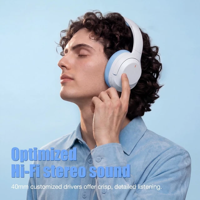 Alt view image 4 of 5 - Upgraded Prolevel Hybrid Active Noise Cancelling Headphones, HD Sound & Big Bass, 2X Softer Comfort, Long ANC Playtime, Wireless Over-Ear Bluetooth Headphones Perfect for Home Office^^Travel^^P