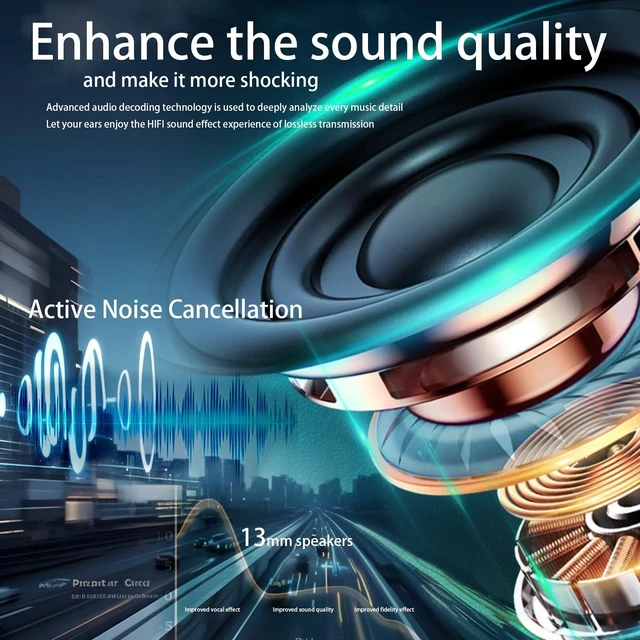 Alt view image 3 of 5 - Wireless Earbuds Active Noise Cancelling, 40H Bluetooth 5.3 Headphones IPX7
